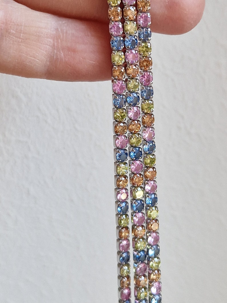 Pastel rainbow tennis bracelet