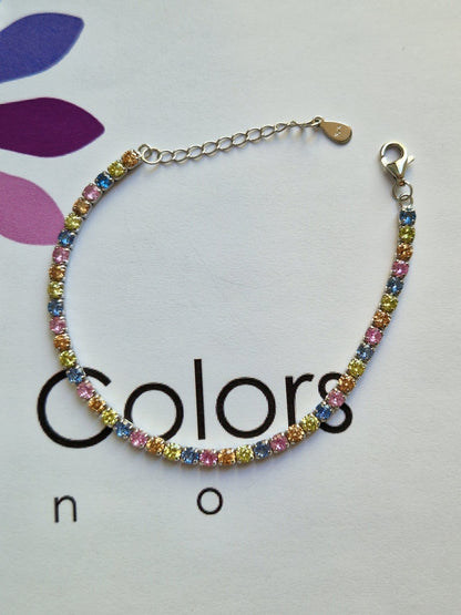 Pastel rainbow tennis bracelet