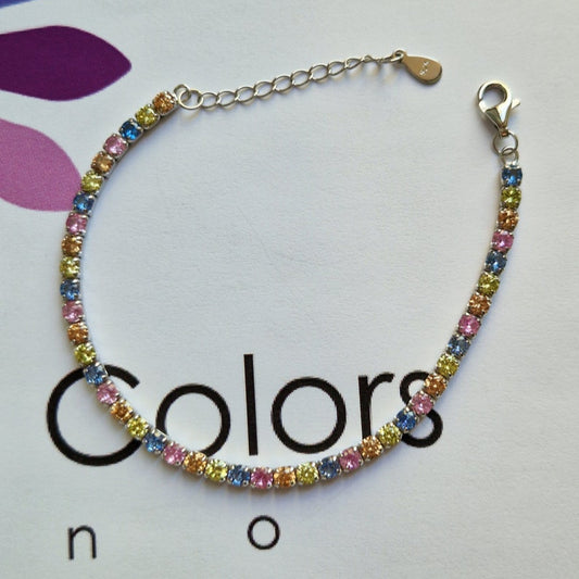 Pastel rainbow tennis bracelet