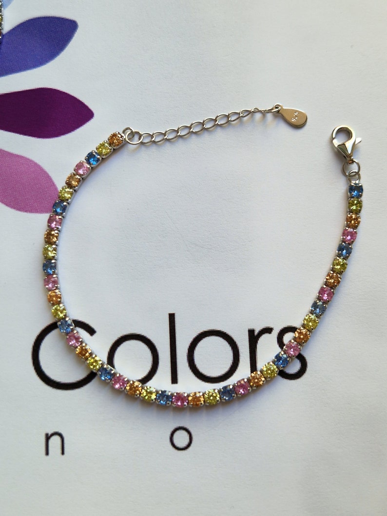 Pastel rainbow tennis bracelet