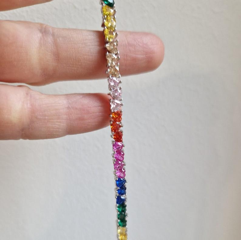 Multicolor heart bracelet