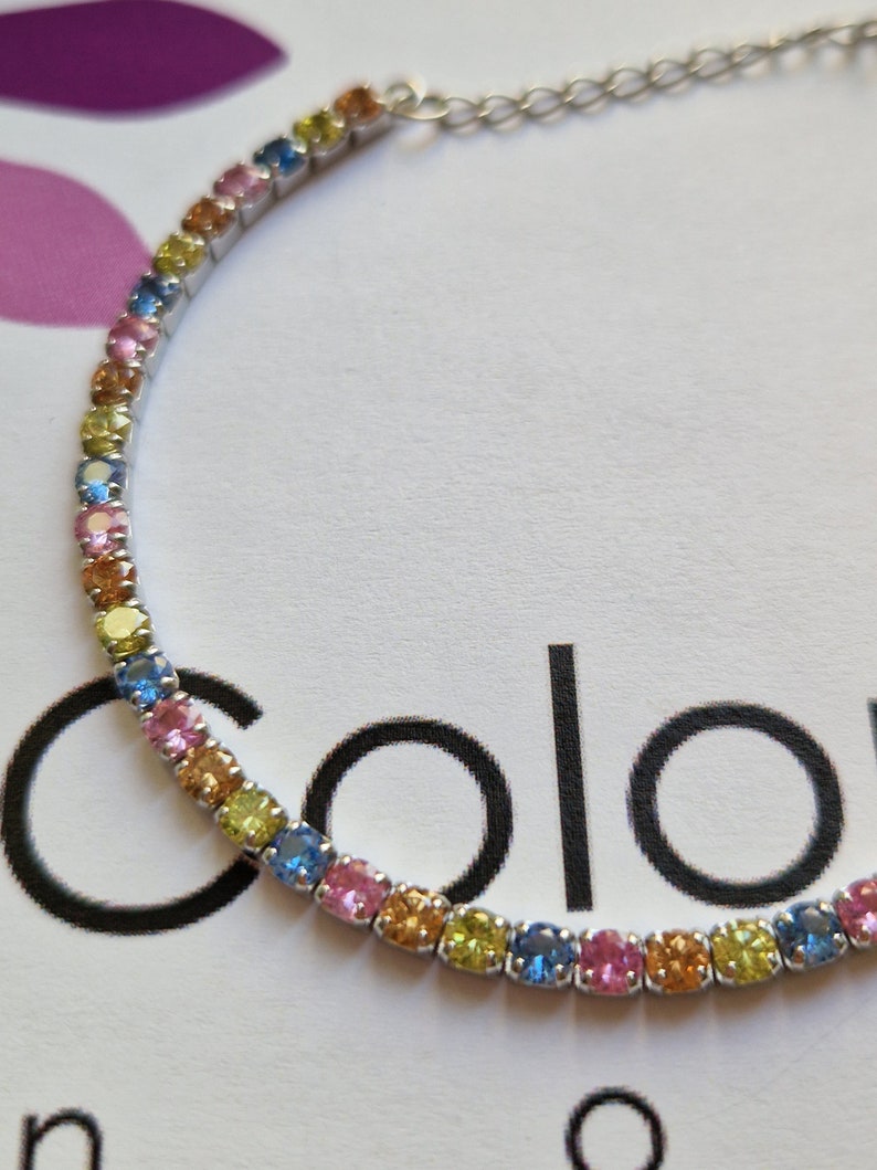 Pastel rainbow tennis bracelet