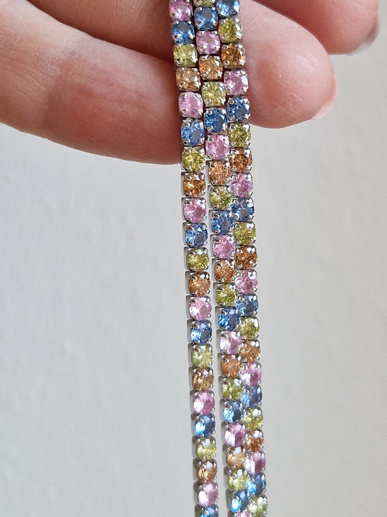 Pastel rainbow tennis bracelet