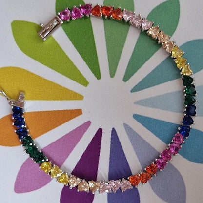 Multicolor heart bracelet