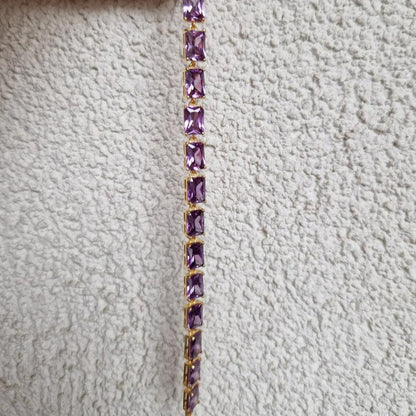 Luxury Purple and Gold Tennis Bracelet