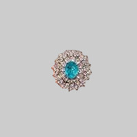 Anello Ovale Paraiba con Zirconia, ARGENTO 925