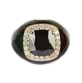 Adjustable 925 Silver Ring with Square Zircon