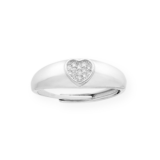 Anello Cuore con Zirconi - Elegante e Luminoso in Argento 925