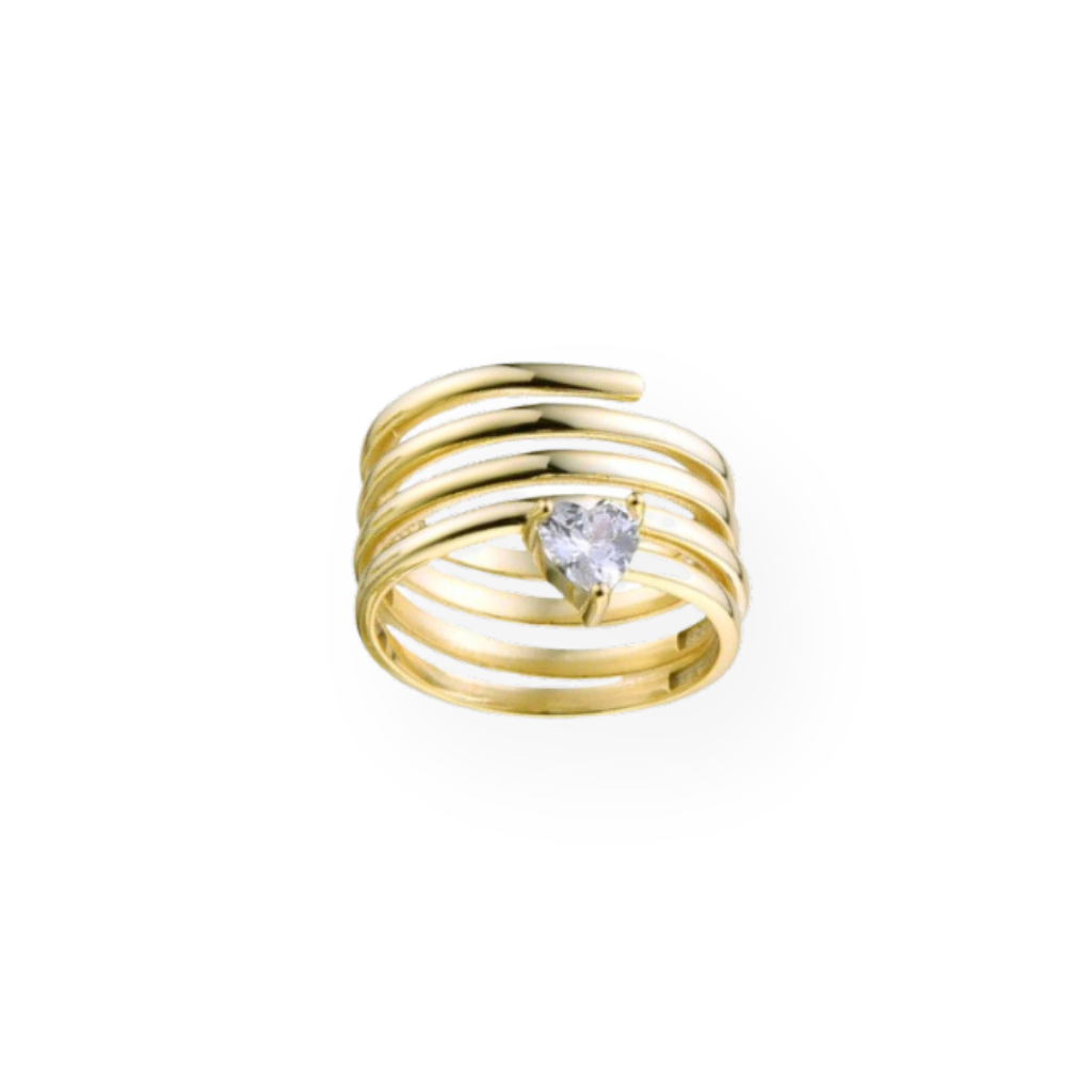 Spiral Ring, in silver and gold