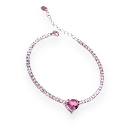 Set Collana e Bracciale Tennis con Cuore in Argento 925 con Zirconi - Eleganza e Delicatezza (Copy)