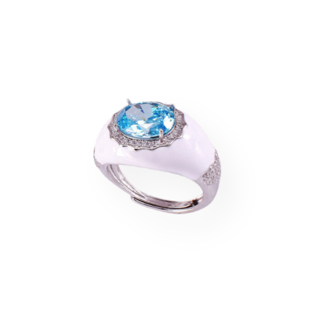 Victoria White and Blue Ring