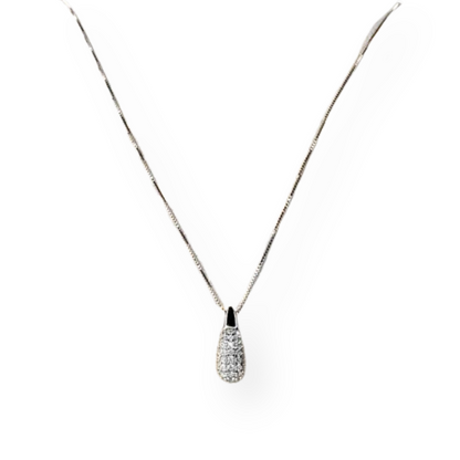 Collana Goccia in Argento 925 con Pavè di Zirconi