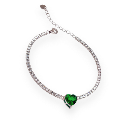 Set Collana e Bracciale Tennis con Cuore in Argento 925 con Zirconi - Eleganza e Delicatezza (Copy)