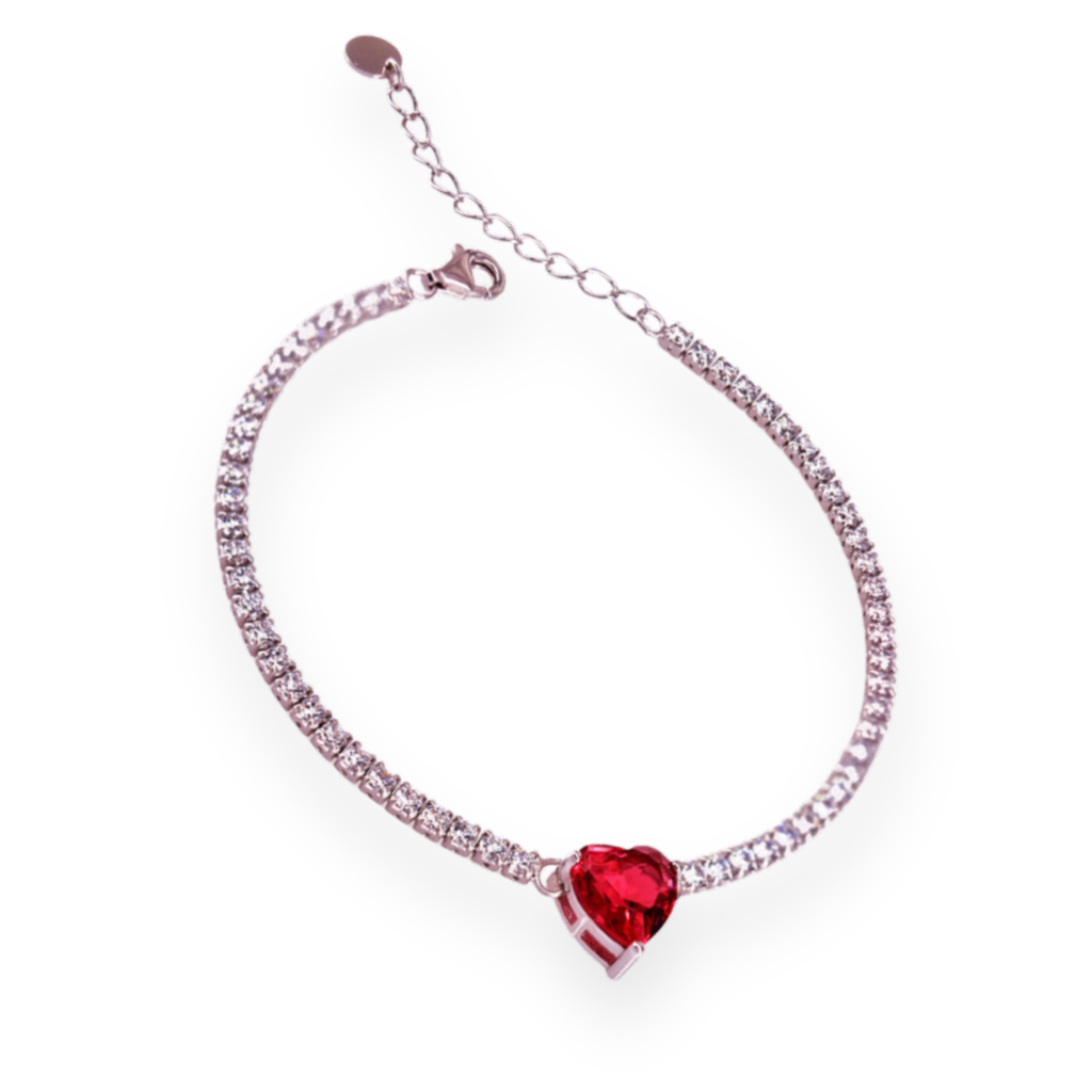 Set Collana e Bracciale Tennis con Cuore in Argento 925 con Zirconi - Eleganza e Delicatezza (Copy)