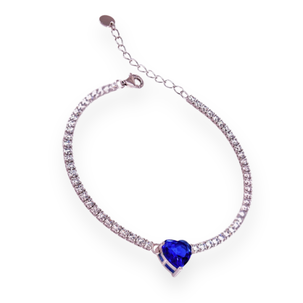 Set Collana e Bracciale Tennis con Cuore in Argento 925 con Zirconi - Eleganza e Delicatezza (Copy)