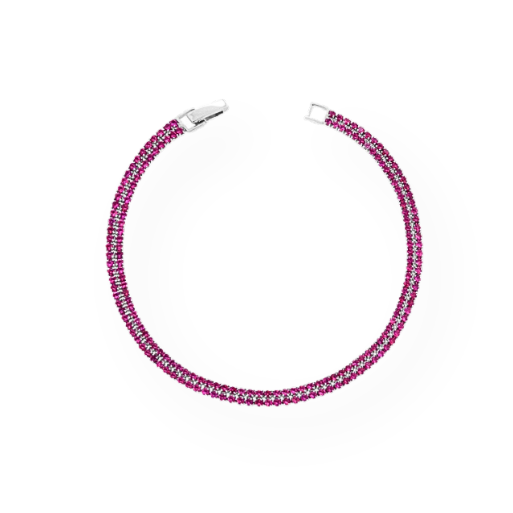 Bracciali Tennis 2 File COlor, in Argento 925