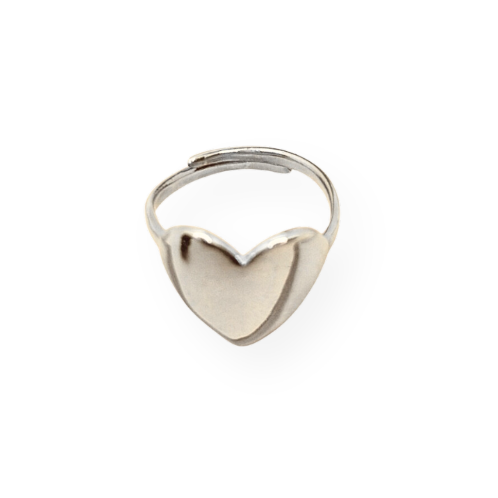 Anello Cuore Piatto in Argento Sterling 925 e Oro 18k: Eleganza e Raffinatezza