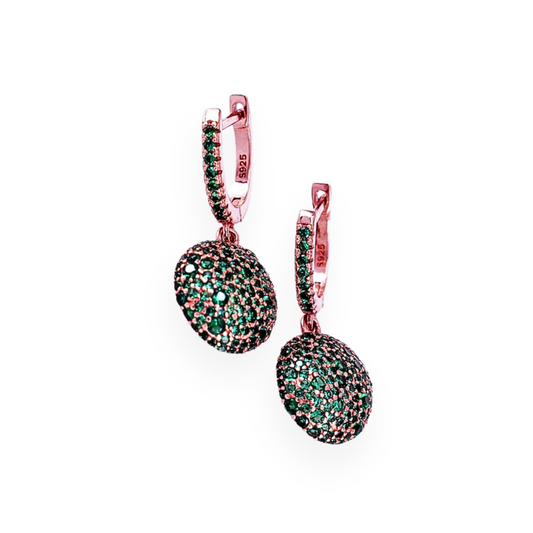 Boucles d'oreilles avec pendentifs ronds en argent 925