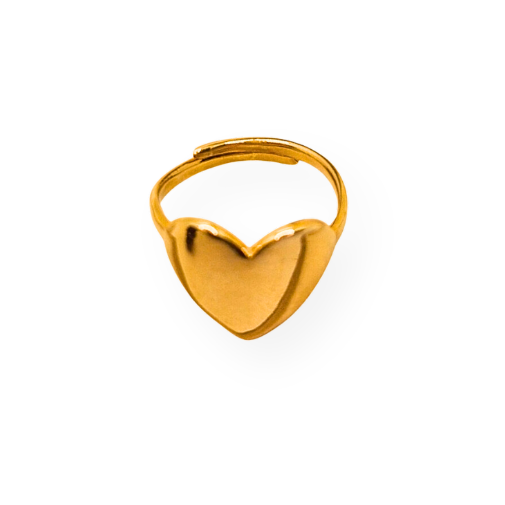 Anello Cuore Piatto in Argento Sterling 925 e Oro 18k: Eleganza e Raffinatezza