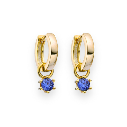 Hoop Earring with Round Pendant, in 925 Silver