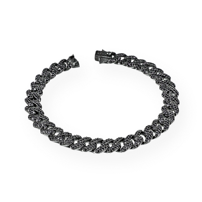 Bracciale Grumette 8mm NERO, in Argento 925