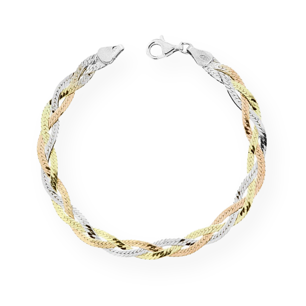 Bracciale Treccia Catena Magik, in Argento 925