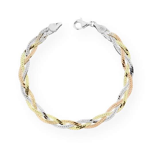 Bracciale Treccia Catena Magik, in Argento 925