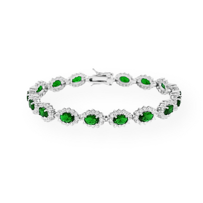 Kate Tennis Bracelet, with Standard Petal Flower in 925 Silver