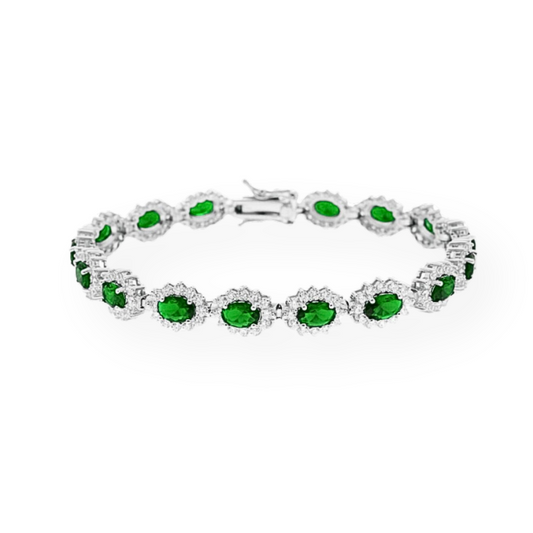 Bracciale Tennis Kate, con Fiore Petali Standard in Argento 925