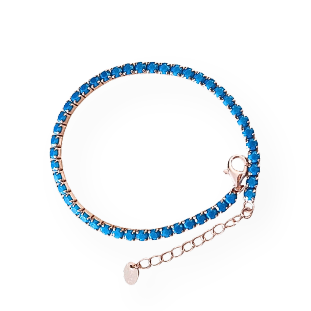 Bracciale Tennis Teal con Opale - Elegante Gioiello in Argento 925