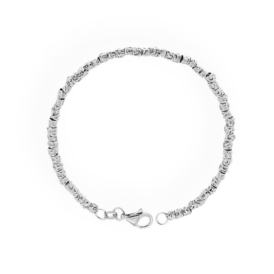 Bracciale Tubetti Martellati in Argento 925