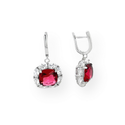 Orecchini Quadrati in Argento 925 con Zirconi | Eleganti