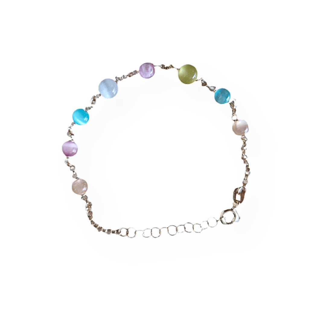 Braccialetti in Argento con Perle Colorate