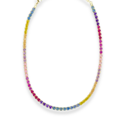 Collana Tennis Arcobaleno Maxi 4mm