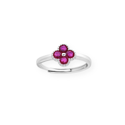 Flower Ring, in various colors, in Sterling Silver s925