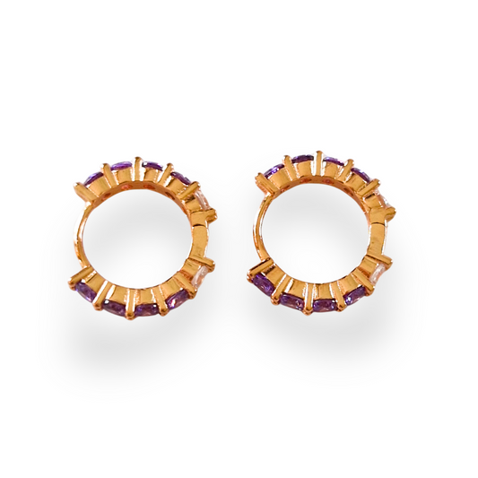 Cerchietti in Argento Sterling 925 con Zirconi Viola Brillanti