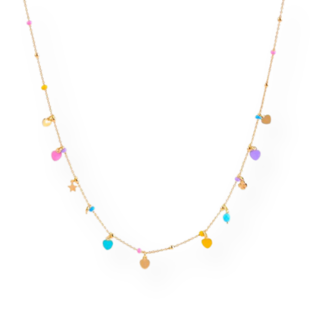 925 Silver Choker with Multicolor Charms: Elegance and Brilliance