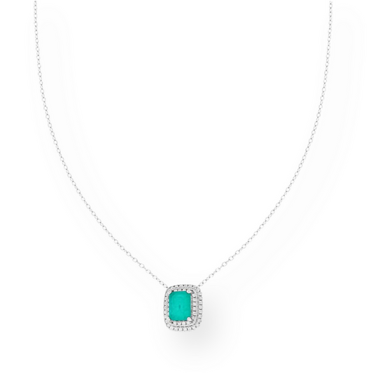 Elegant 925 silver zirconia pendant necklace