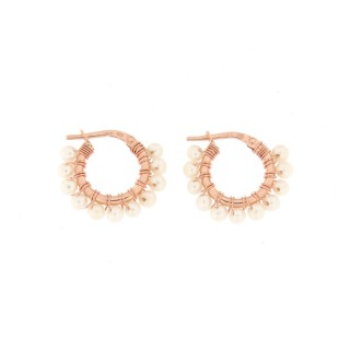 Orecchini Cerchio 25mm con Pietre Naturali, Argento S92