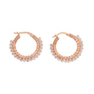 Orecchini Cerchio 25mm con Pietre Naturali, Argento S92