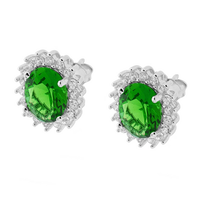 Set Kate Ovale Verde, in Argento 925 con Zirconi