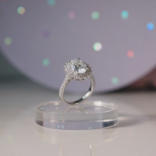 Anello BIG GATE in MOISSANITE USA, in Argento S925