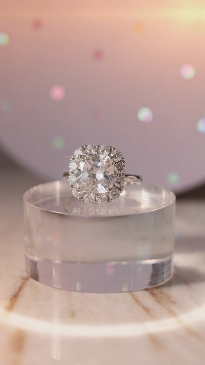 Square Pink Brilliance Ring, s925 Silver