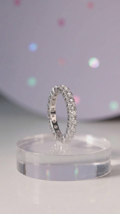 4-Petal Flower Ring, in S925 Silver and Zircons