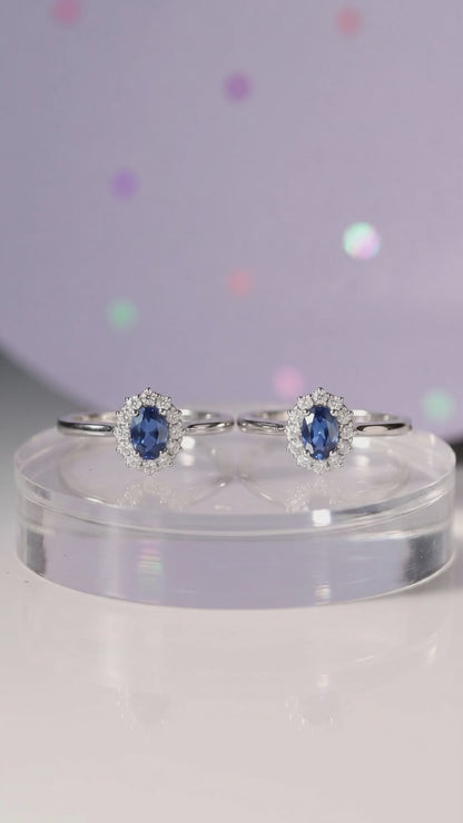 Anelli Micro kate Blu Tanzanite, Argento S925