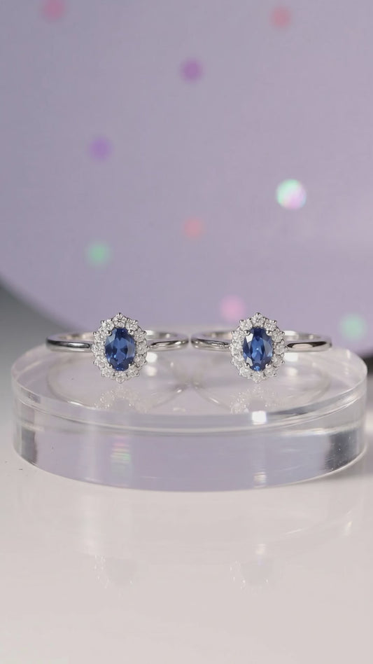 Anelli Micro kate Blu Tanzanite, Argento S925