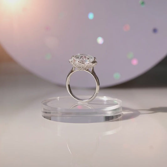 Anello Fiore Barocco, in Argento S925 e Zirconi