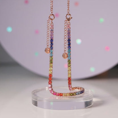 Bracciali Tennis 3mm Multicolor, Argento S925