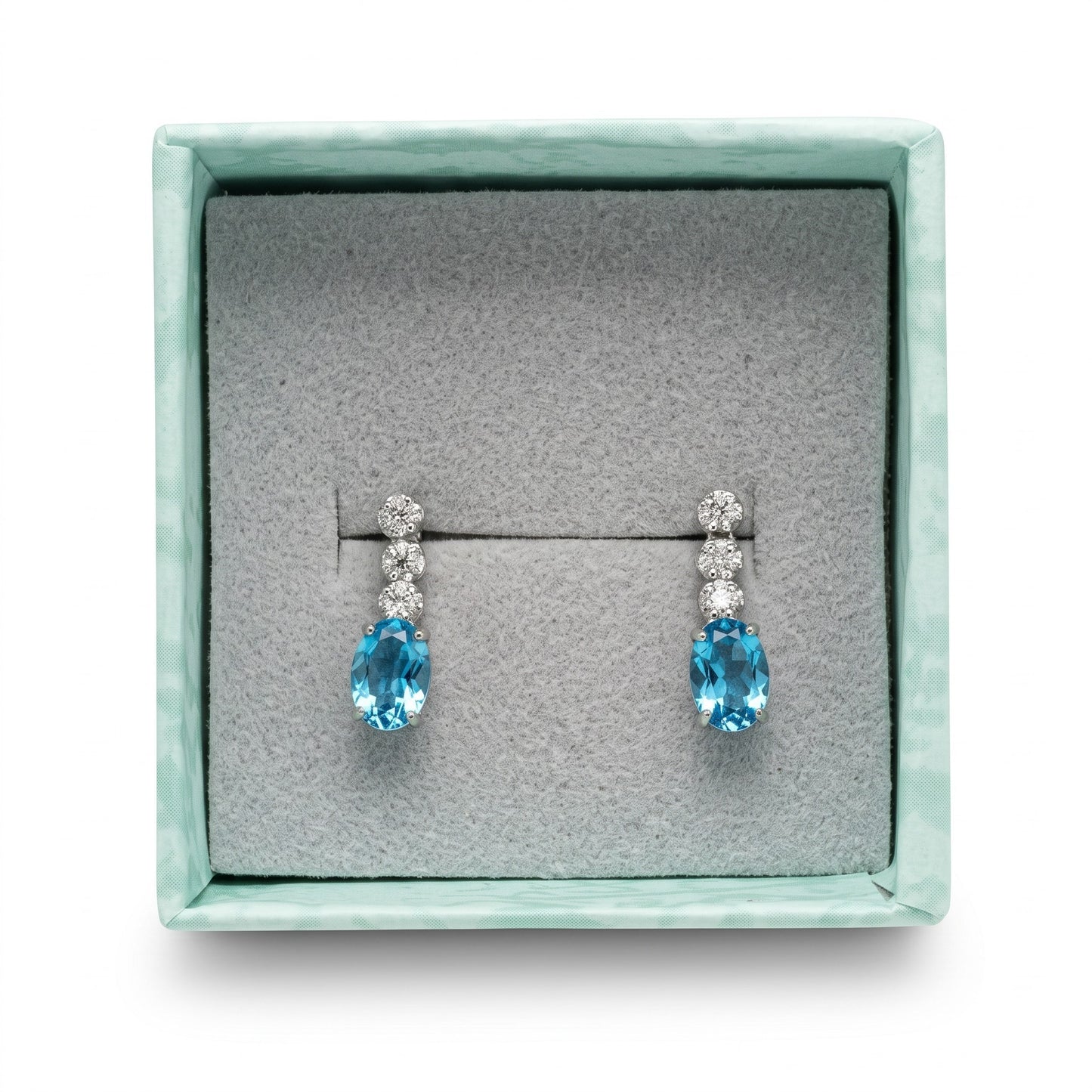 Blue Rosette Trilogy Ring, in S925 SILVER