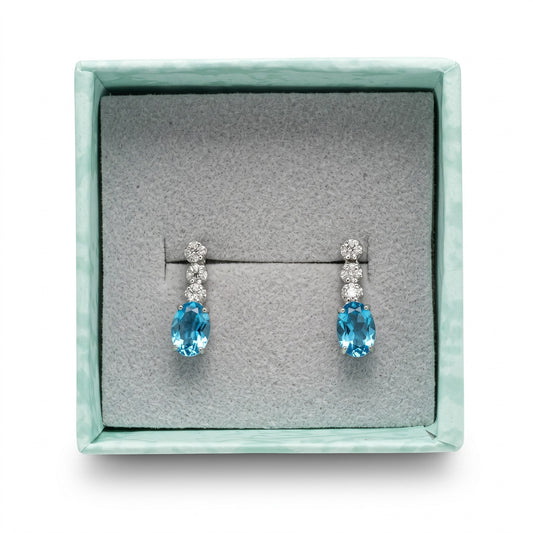 Orecchini Trilogy Degrade Acquamarina, in Argento s925
